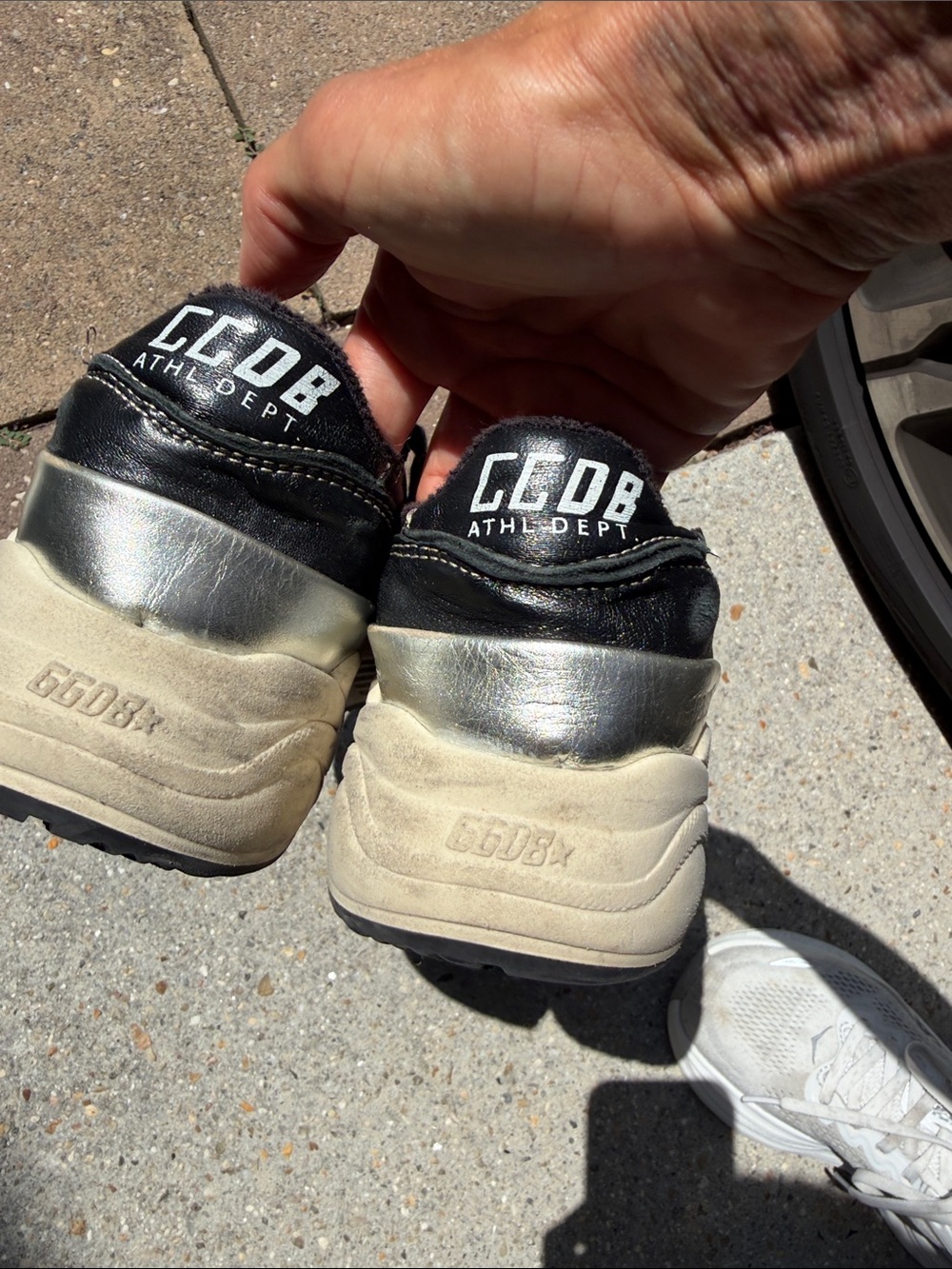Golden Goose Black Leather & Mesh Athletic Sneakers - Picture 5 of 8